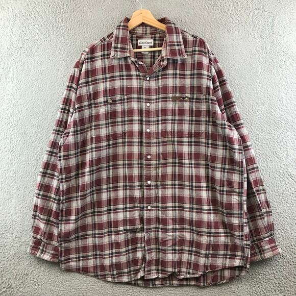 CARHARTT MEN'S XL PLAID SHIRT LONG SLEEVE RELAXED FIT - Picture 1 of 12